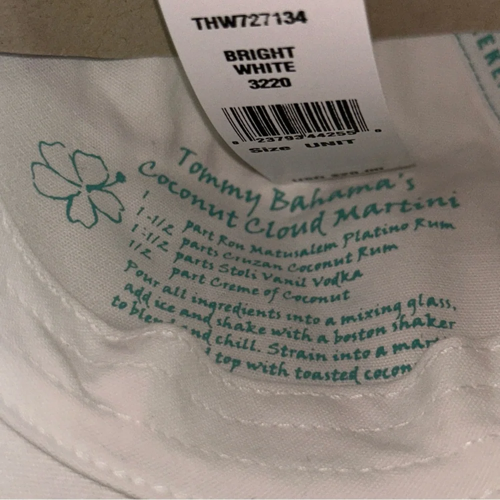 🌺 Vtg Hibiscus Flower Embroidered Baseball Cap Adjustable Tropical white blue